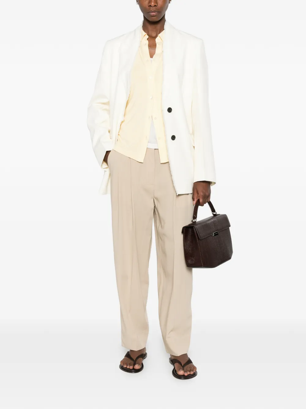 TOTEME Blazer met franje Beige