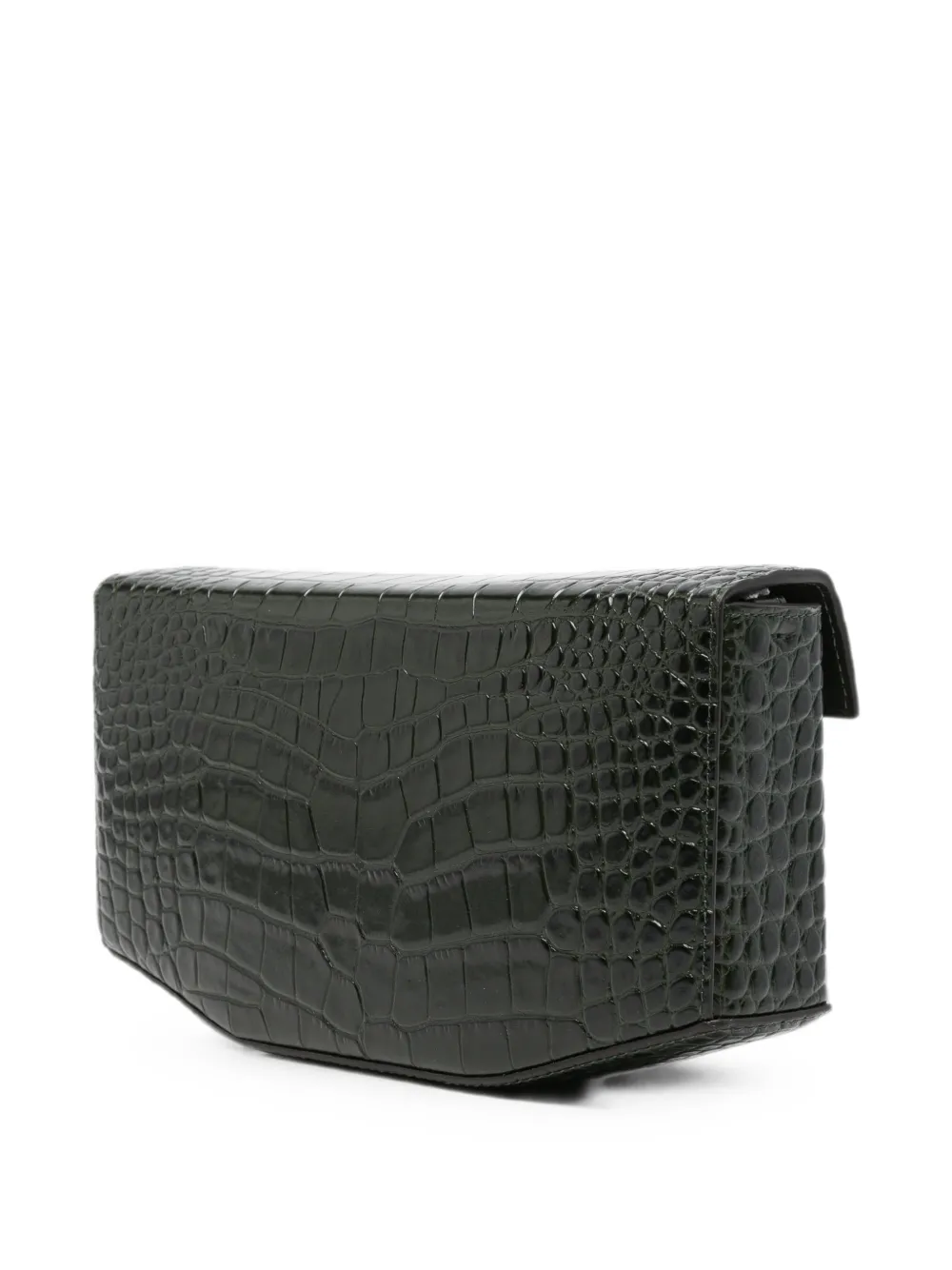 TOTEME Clip clutch met krokodillen-reliëf Groen