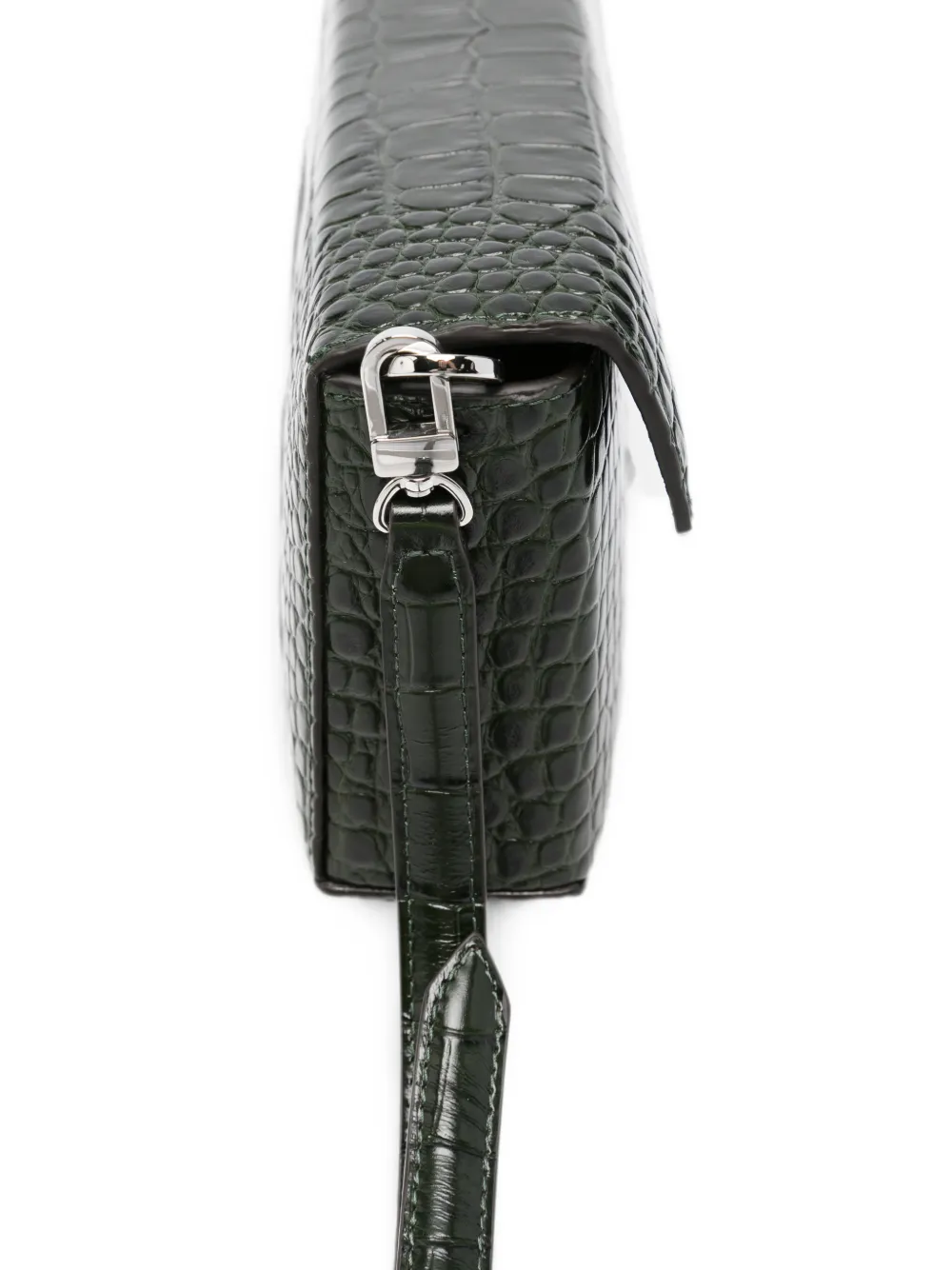 TOTEME Clip clutch met krokodillen-reliëf Groen