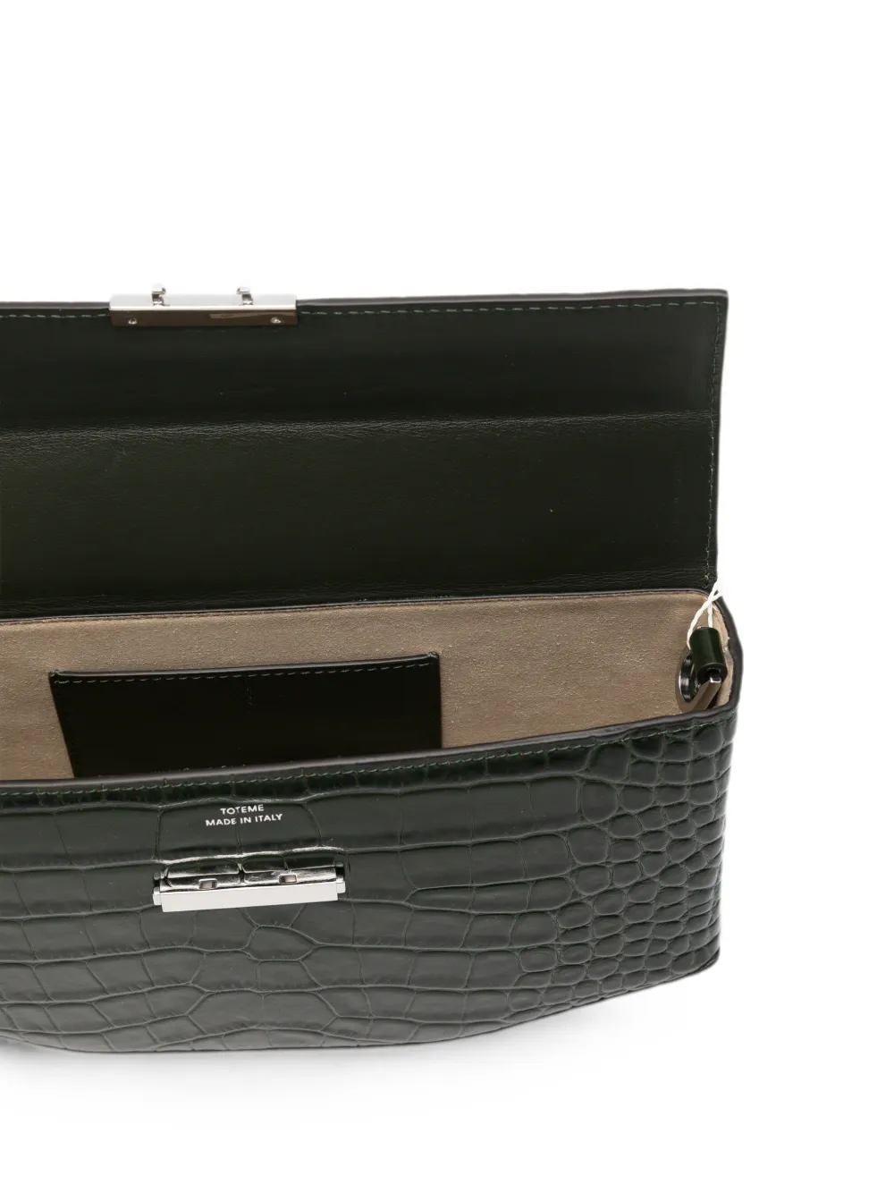 TOTEME Clip clutch met krokodillen-reliëf Groen