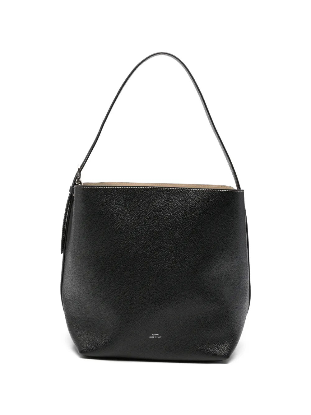 TOTEME medium belted grained-leather tote bag - Nero