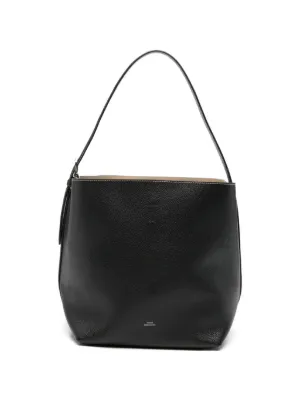 TOTEME Belted grained-leather Tote Bag | Black | FARFETCH HK