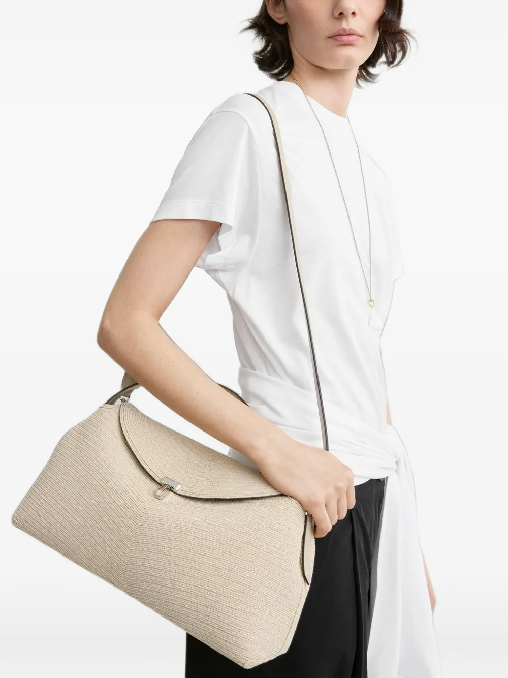 TOTEME Shopper met afneembare band Beige