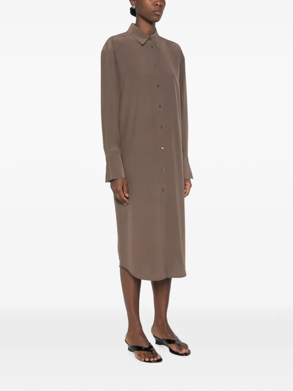 TOTEME Midi-jurk met lange mouwen Bruin