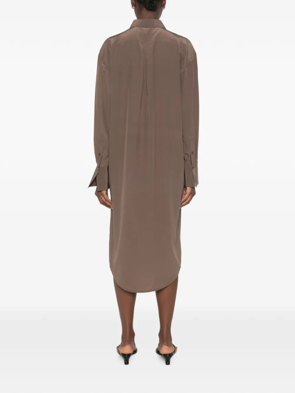 TOTEME Midi-jurk met lange mouwen Bruin