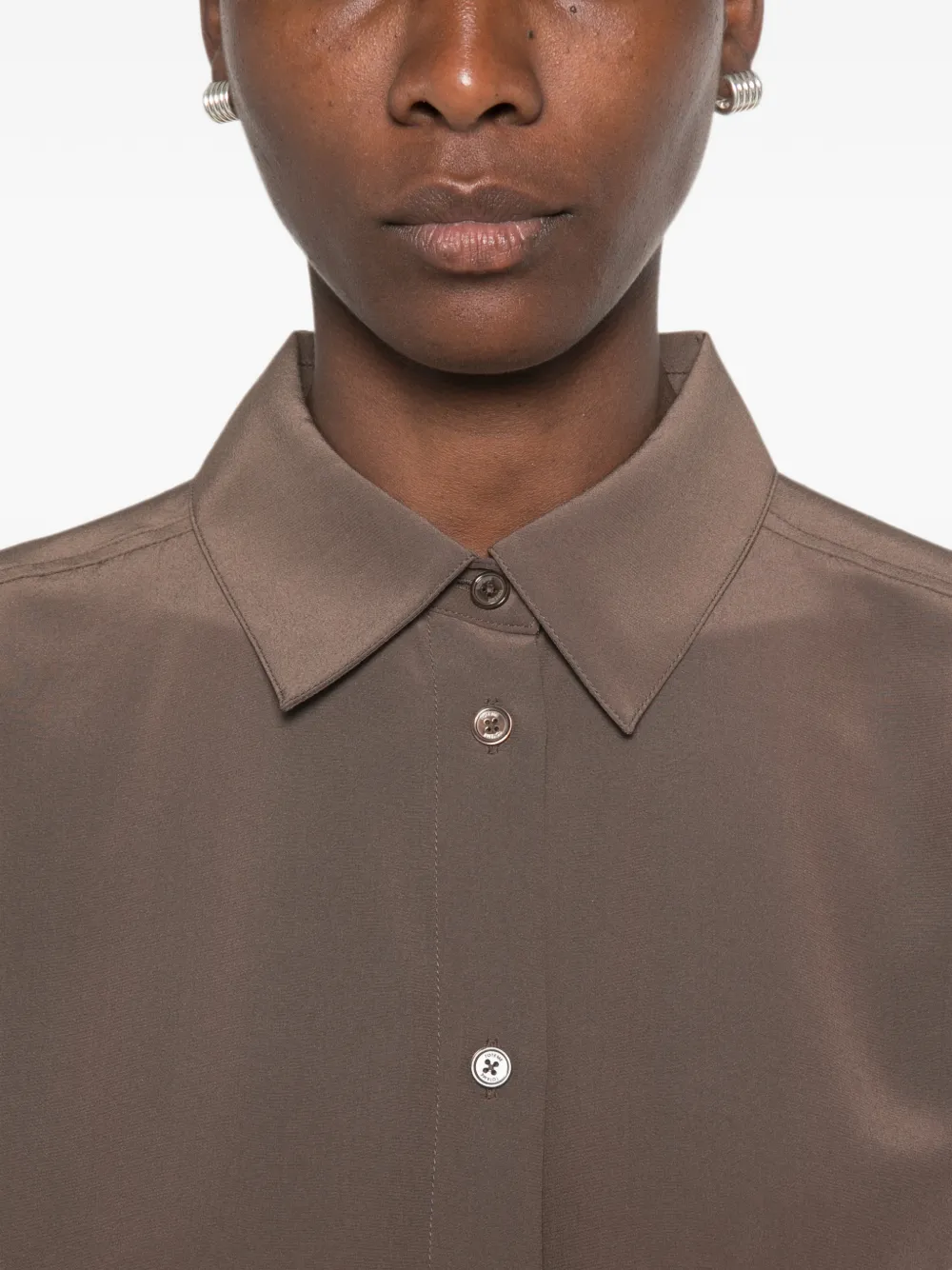 TOTEME Midi-jurk met lange mouwen Bruin