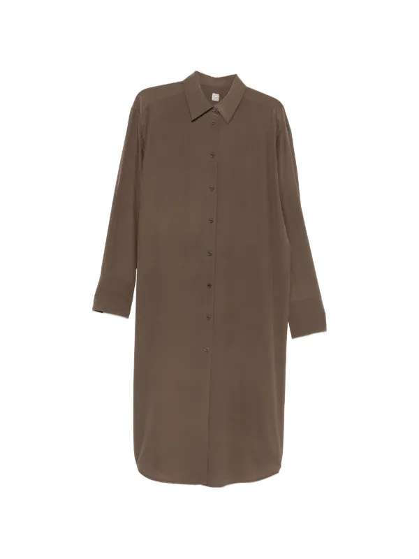 toteme brown dress Silk Midi Shirtdress, Brown, Women's, 34 (2) this midi dress is