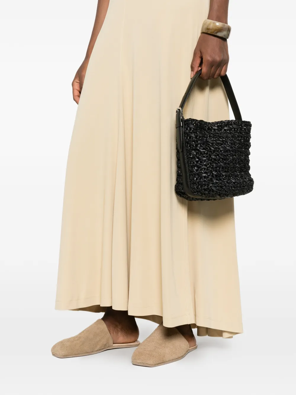 TOTEME Kleine shopper met ceintuur Zwart