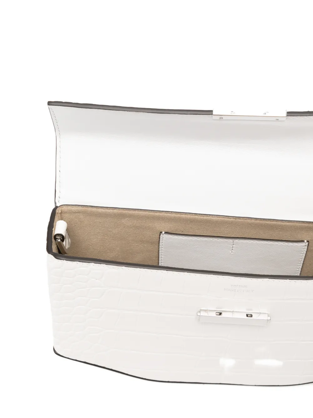 TOTEME Clip clutch met krokodillen-reliëf Wit