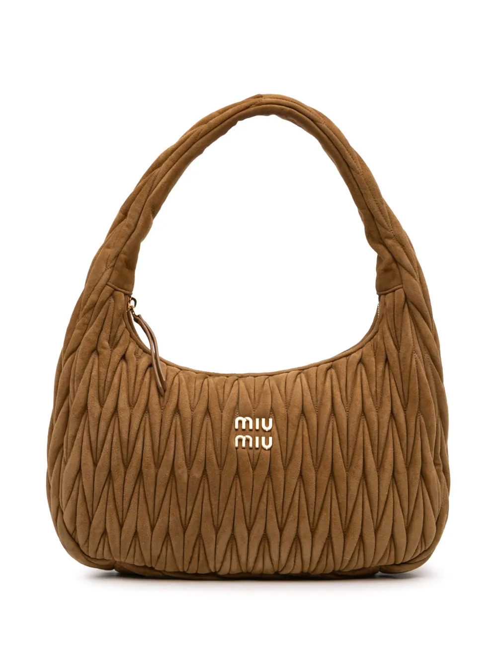 Miu Miu Pre-Owned 2010-2026 Large Matelasse Suede Wander Bag hobo bag - Marrone