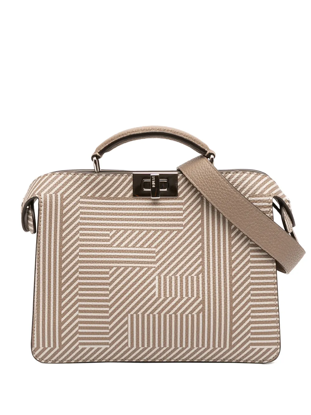 Fendi Pre-Owned 2010-2026 Small Zucca Leather Peekaboo ISeeU satchel - Marrone