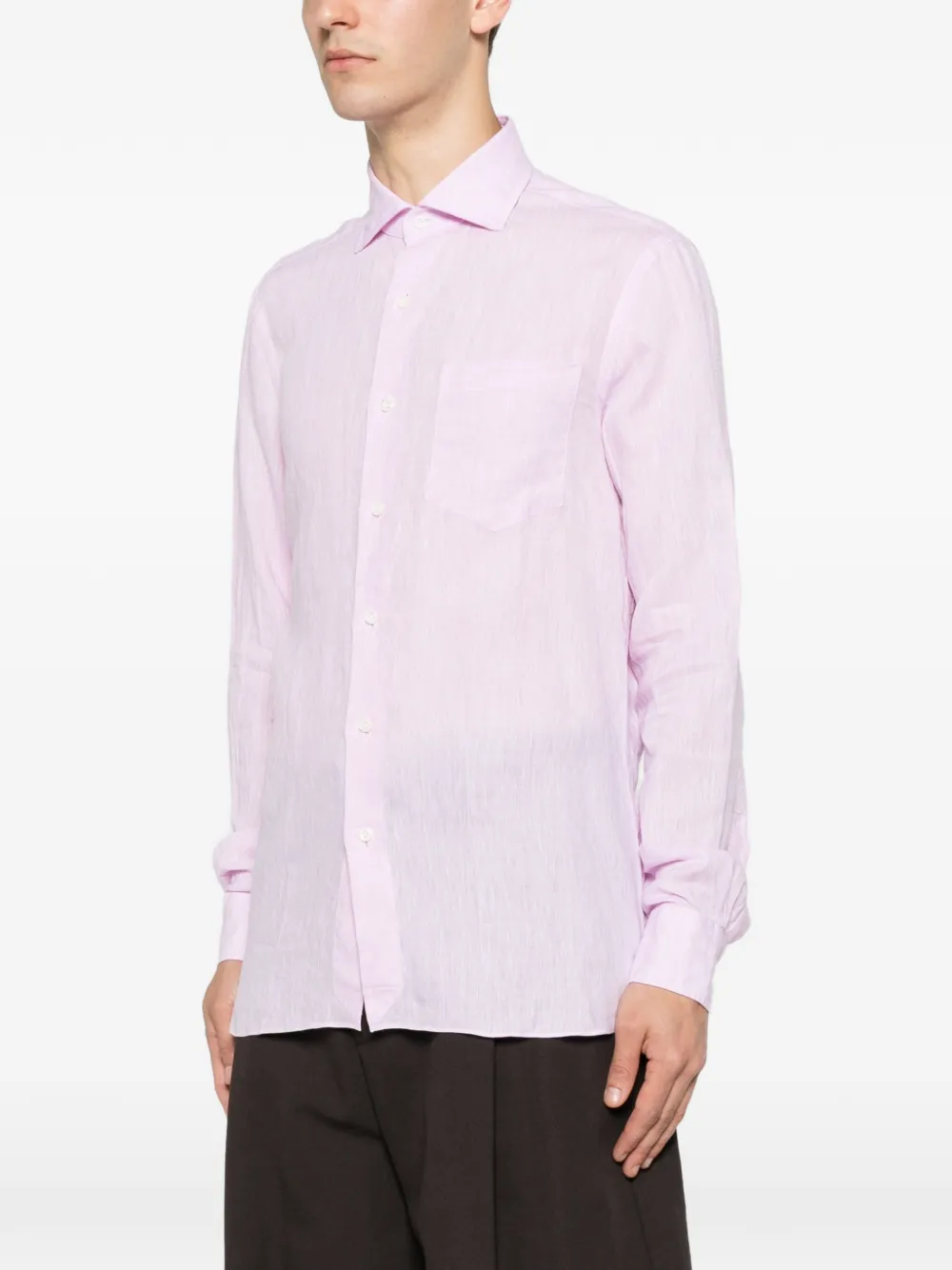  Truzzi Camisa Con Bolsillo En El Pecho Y Botones - Rosa 