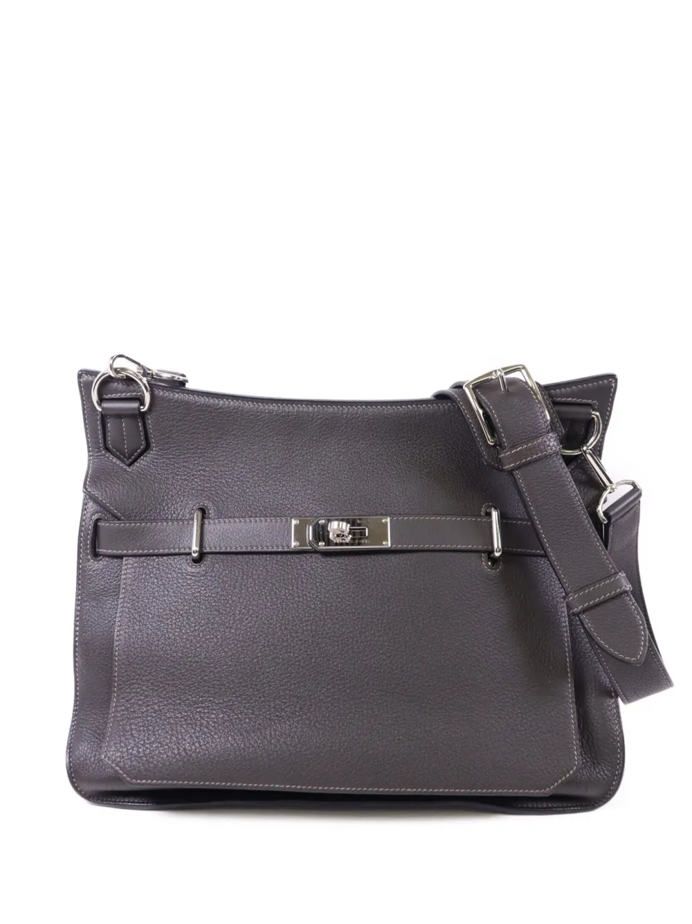 Hermès Pre-Owned 34 Jypsiere Clemence leather shoulder bag - Grigio