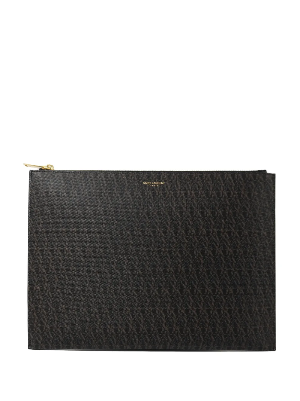 Saint Laurent Pre-Owned monogram-print pouch bag - Black