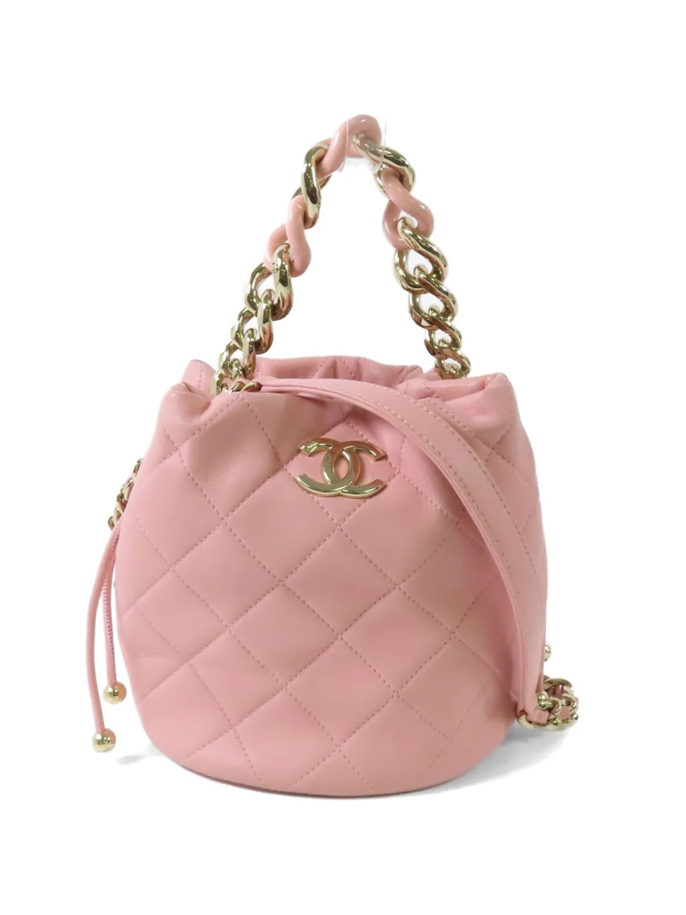 CHANEL Pre-Owned CC quilted bucket bag - Rosa
