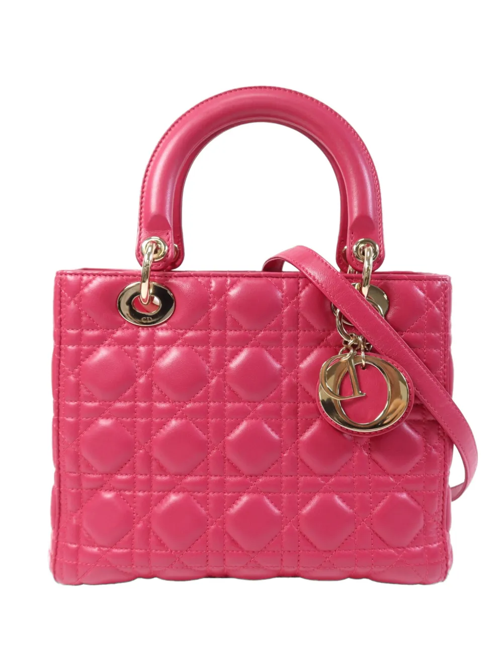 Christian Dior Pre-Owned medium Lady Dior Cannage two-way handbag - Pink