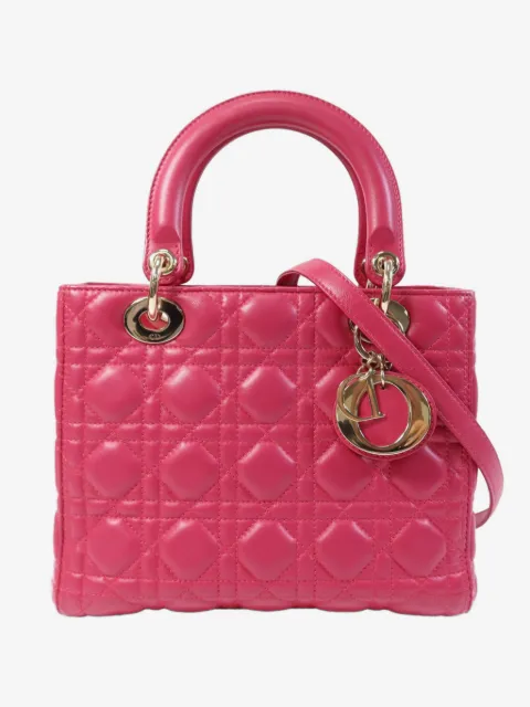 Christian Dior Pre-Owned bolsa de mano Lady Dior Cannage mediana