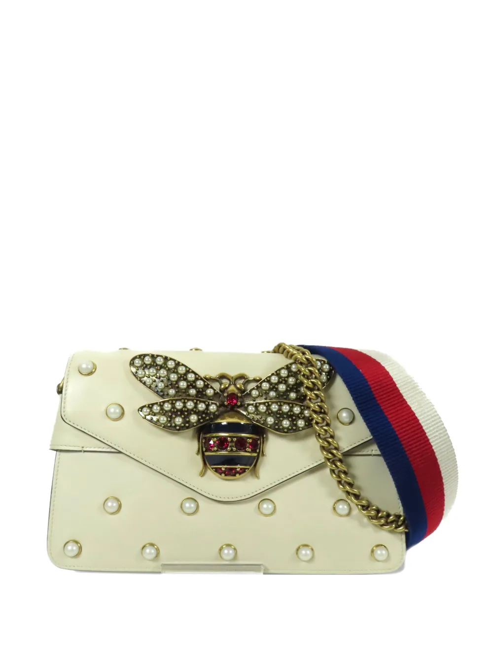 Gucci Pre-Owned Broadway Pearl Bee shoulder bag - Nude