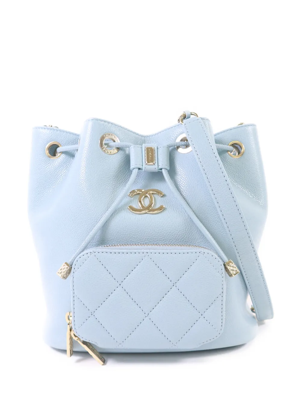 CHANEL Pre-Owned Interlocking CC bucket bag - Blue