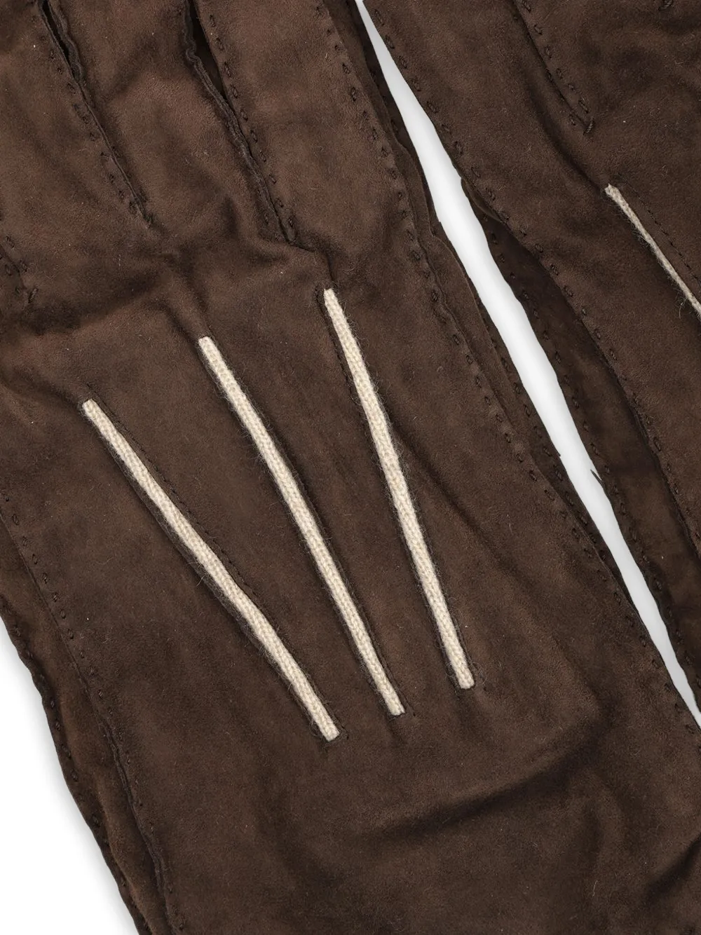 Fedeli Suède handschoenen met kasjmier voering Bruin