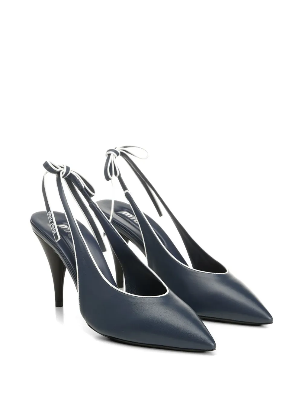Miu bow-detail slingback sandals Blauw