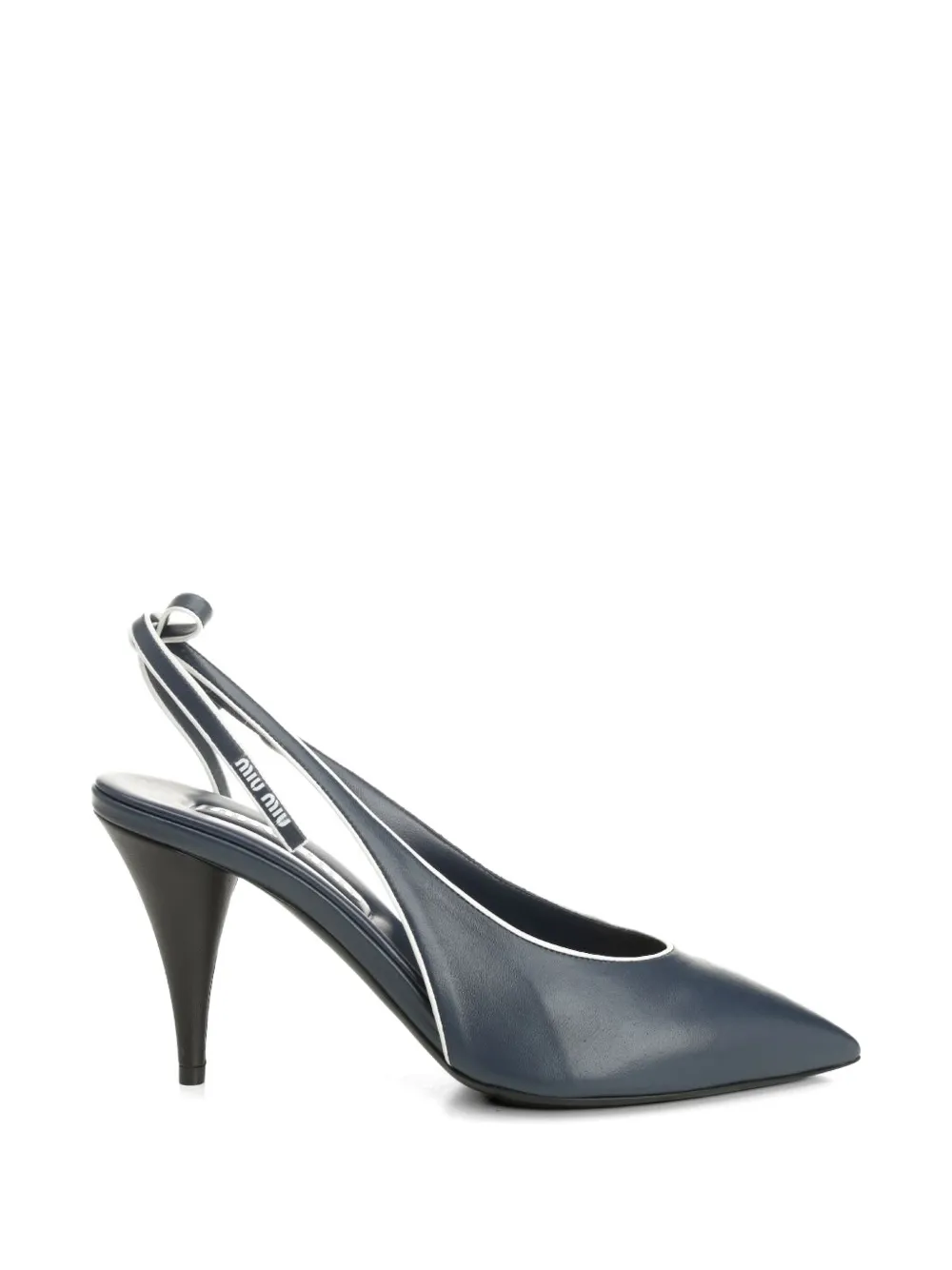 Miu bow-detail slingback sandals Blauw