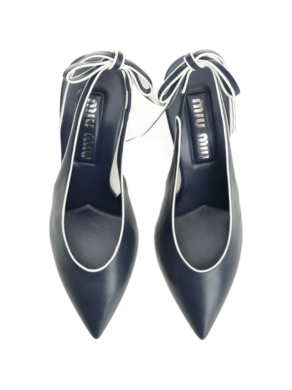 Miu bow-detail slingback sandals Blauw