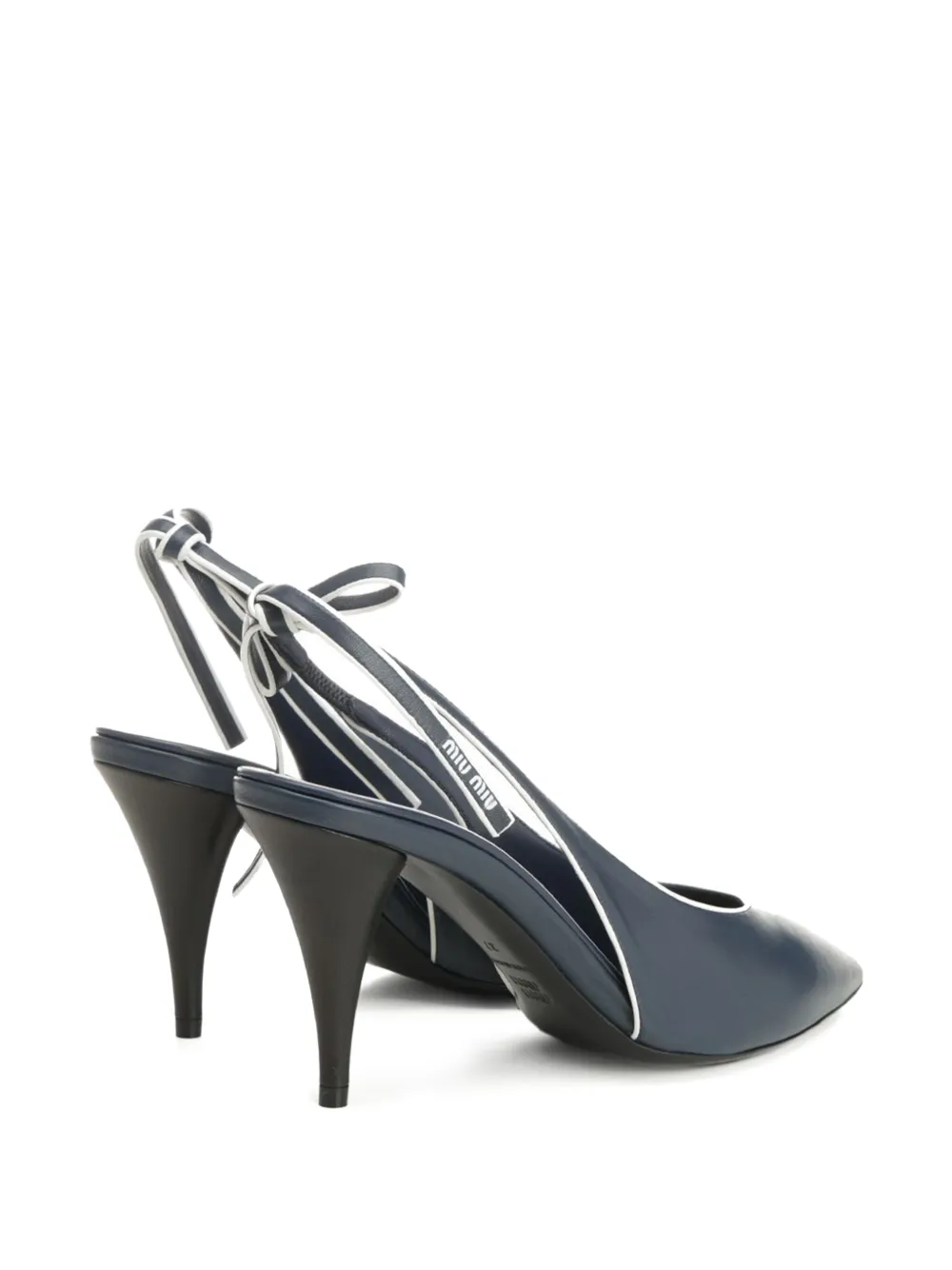 Miu bow-detail slingback sandals Blauw