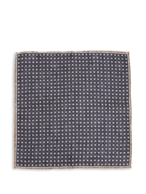 Al Duca D’Aosta 1902 houndstooth-pattern silk pocket square