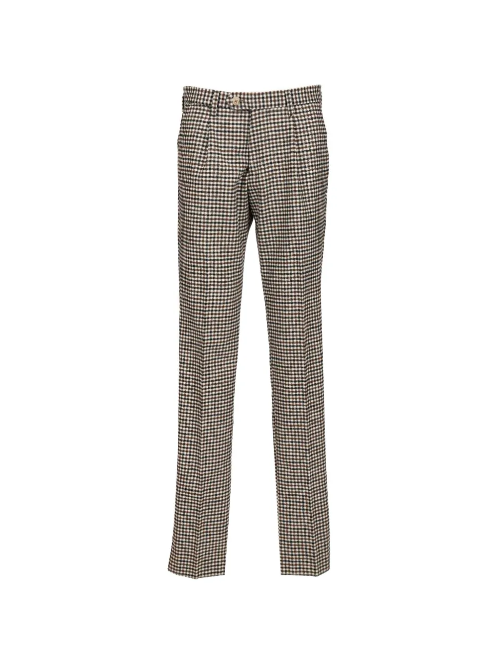 Al Duca D’Aosta 1902 check-pattern pleated trousers - Marrone