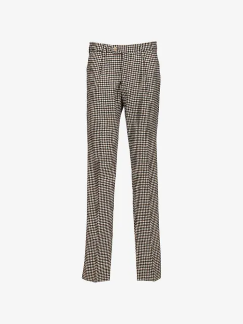 Al Duca D’Aosta 1902 check-pattern pleated trousers