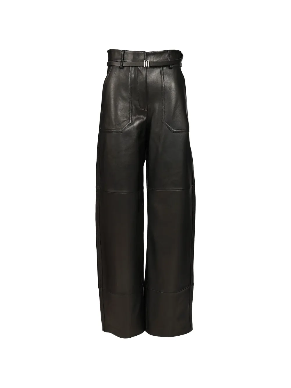 Sportmax belted leather trousers - Black