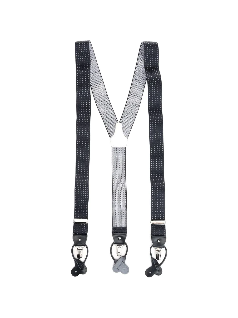 Al Duca D’Aosta 1902 polka-dot clip-on braces - Nero