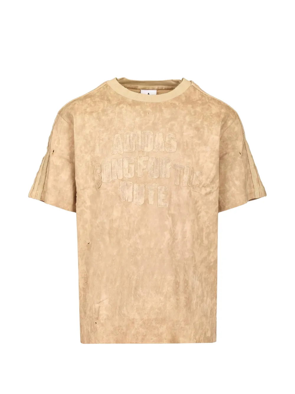 Song For The Mute x Adidas logo-appliqué distressed T-shirt - Nude