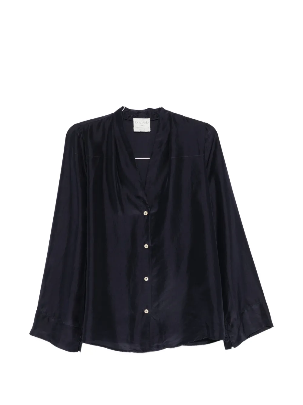 Forte Forte pleated V-neck shirt - Blue