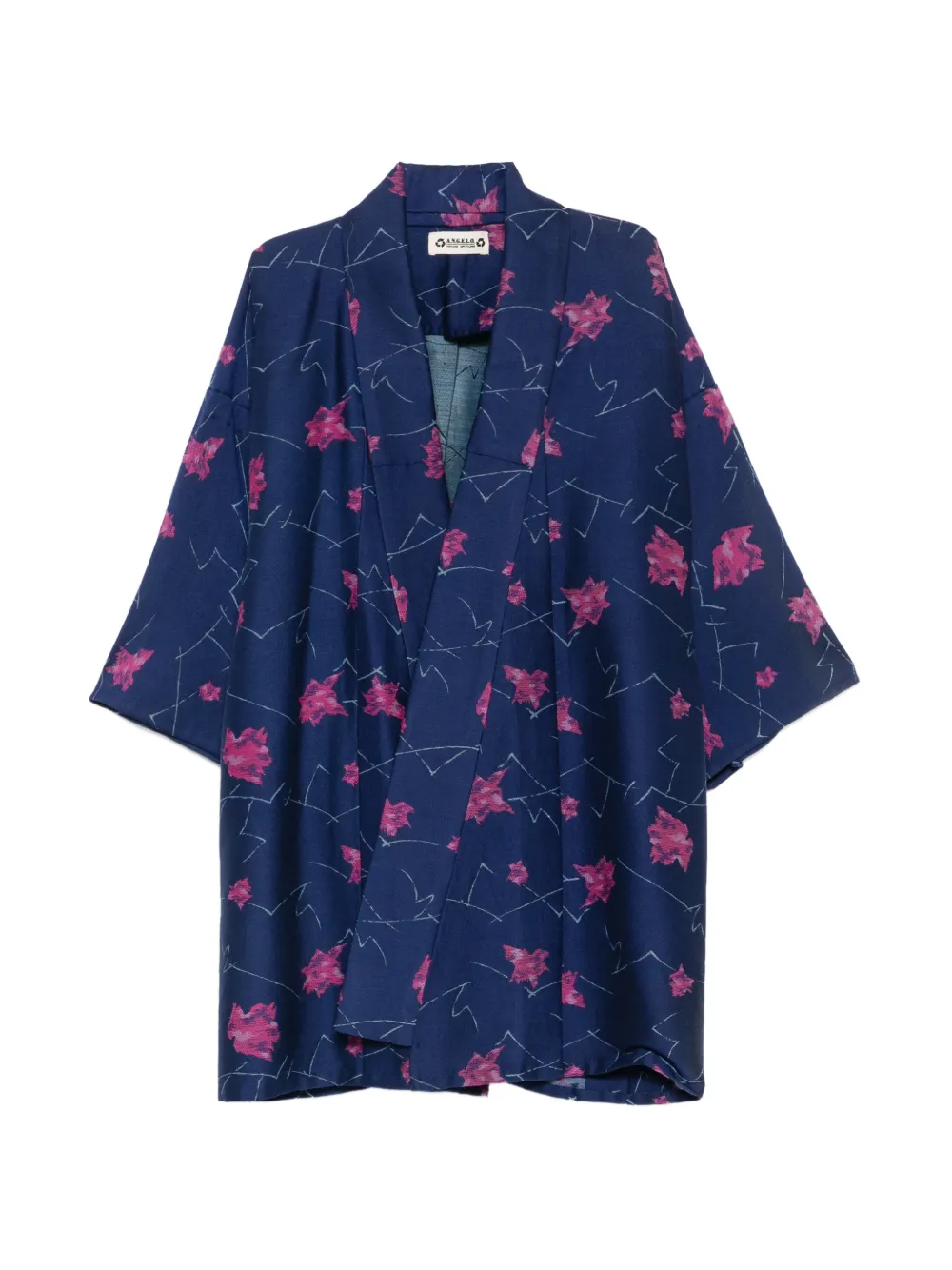 A.N.G.E.L.O. Vintage Upcycling floral-print kimono - Blu