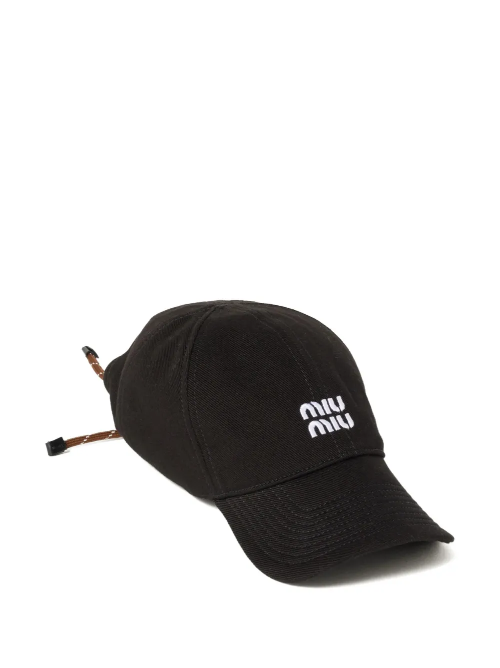 Miu Miu logo-embroidered drawstring baseball cap - Black