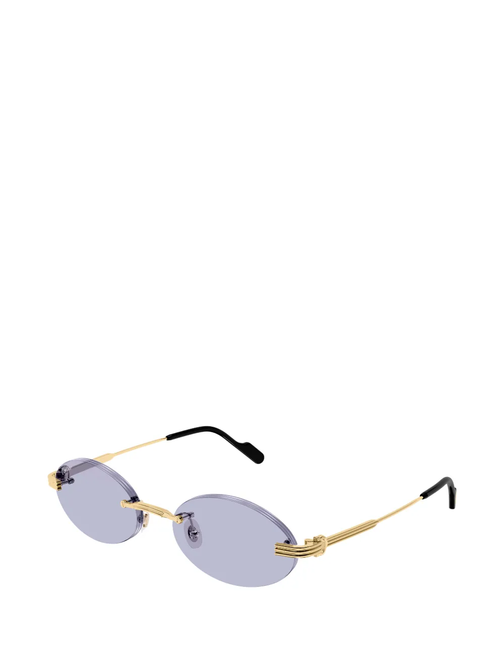 Cartier Eyewear Zonnebril met randloos ovalen montuur Goud