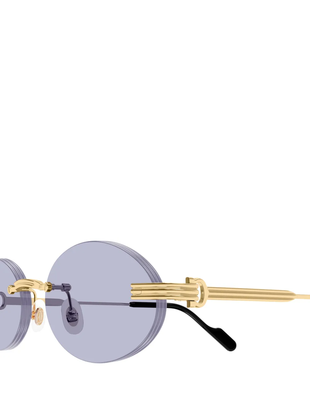 Cartier Eyewear Zonnebril met randloos ovalen montuur Goud