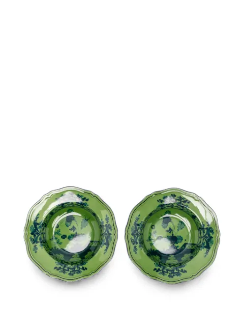 GINORI 1735 juego de dos platos hondos Oriente Italiano con estampado floral