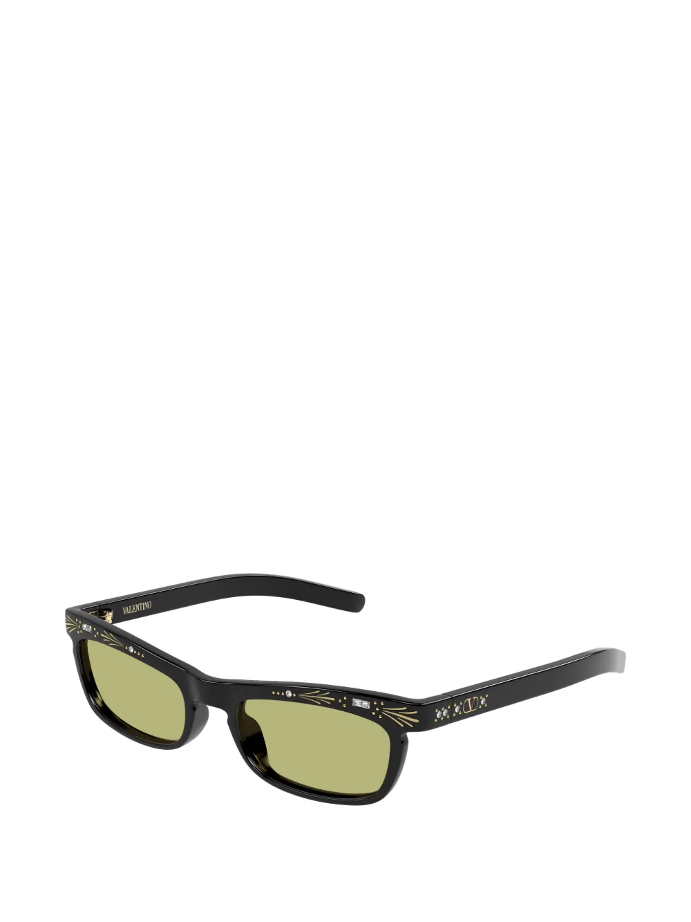 VALENTINO GARAVANI EYEWEAR V-Logo zonnebril met rechthoekig montuur Zwart