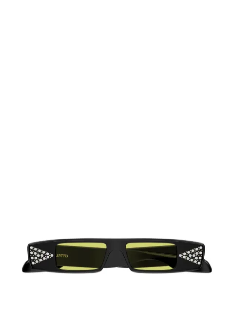 VALENTINO GARAVANI EYEWEAR crystal-embellished rectangle-frame sunglasses