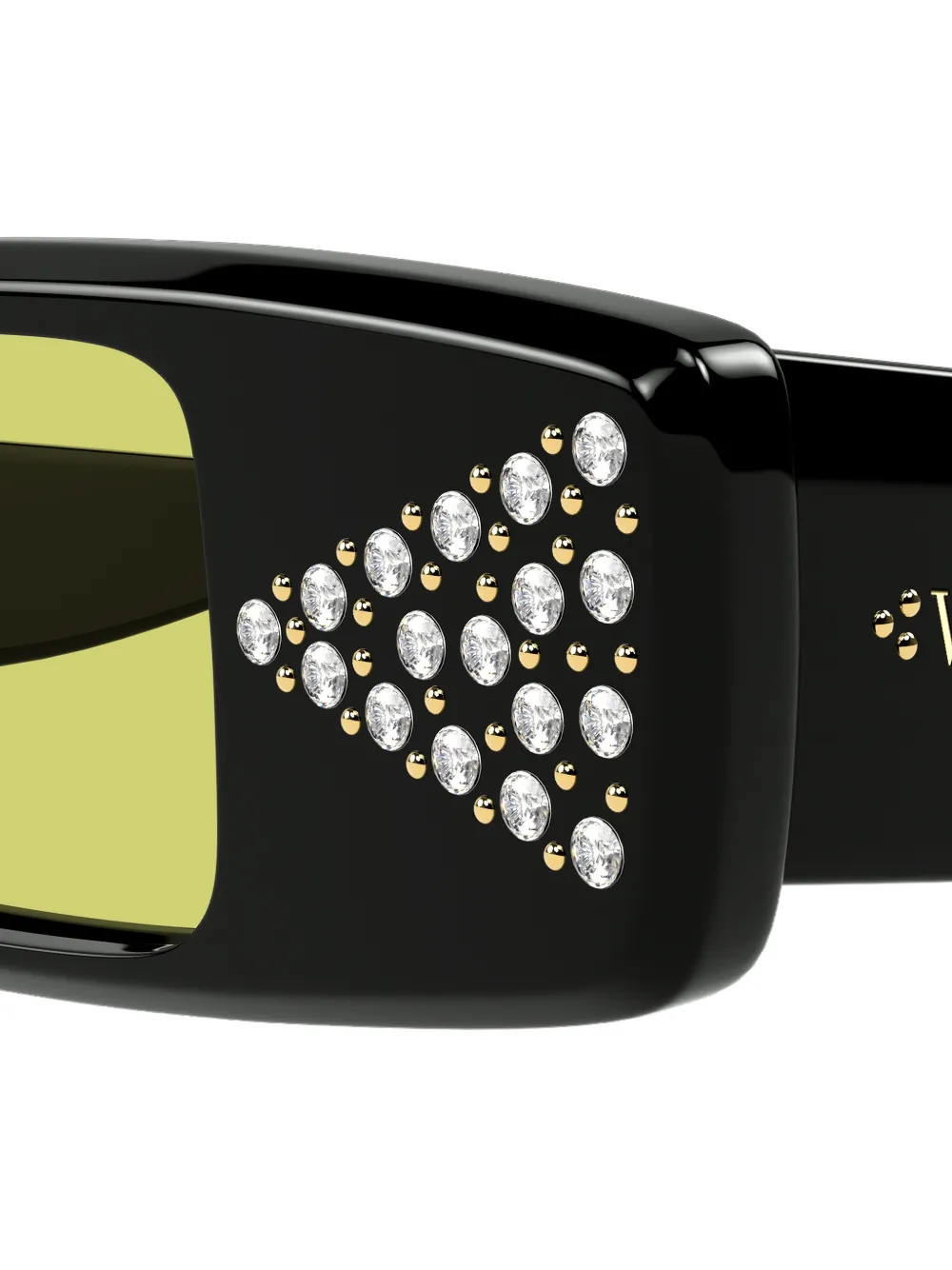VALENTINO GARAVANI EYEWEAR Zonnebril met rechthoekig montuur Zwart