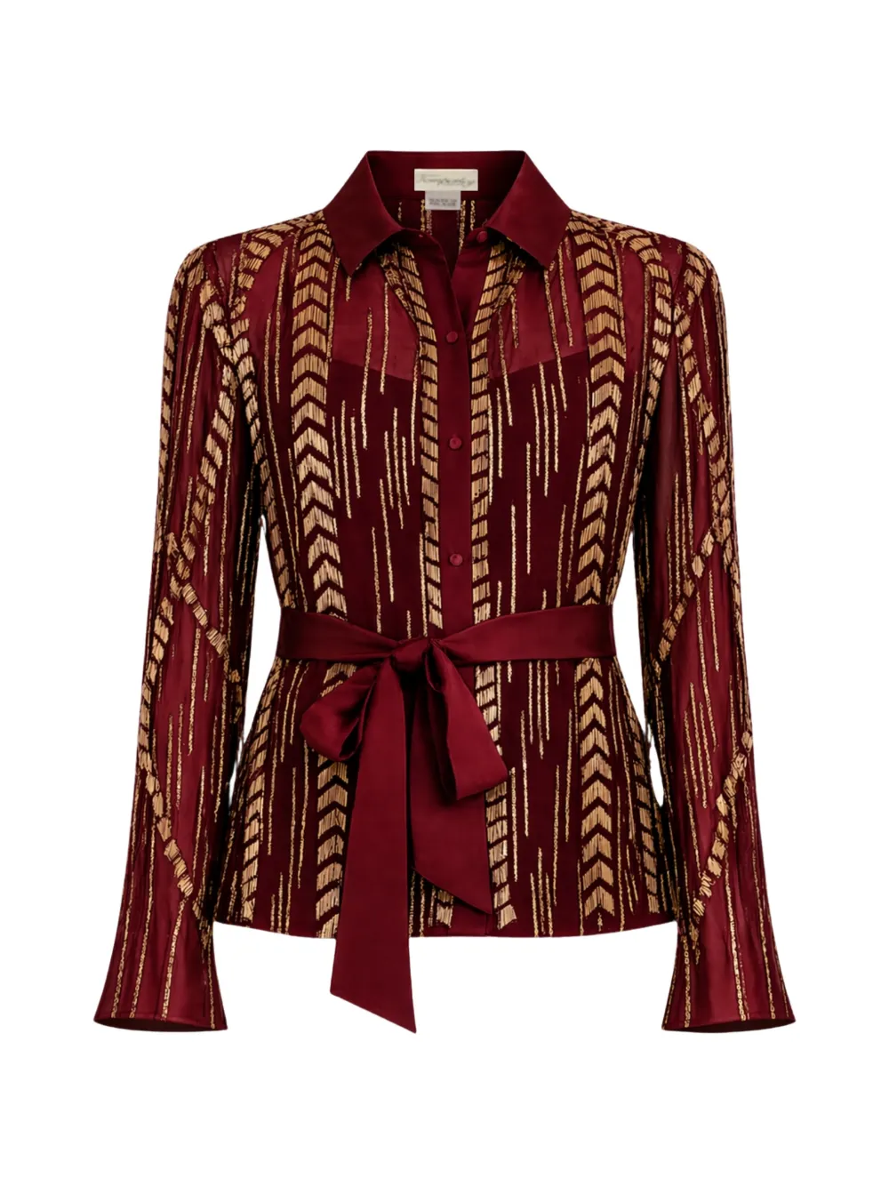 Temperley London Viola sequin-embellished shirt - Rosso
