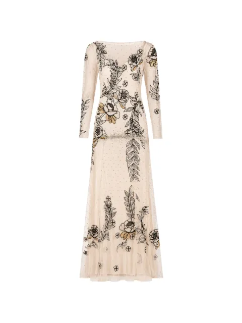 Temperley London vestido largo Lena con bordado floral