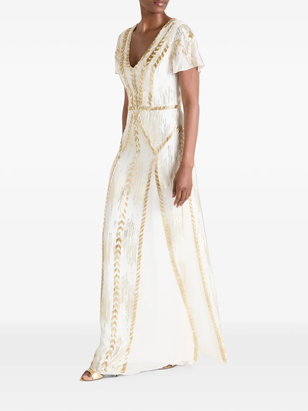 Temperley London Viola avondjurk Wit