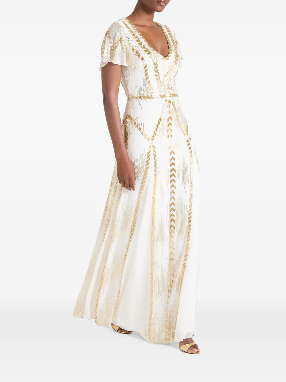 Temperley London Viola avondjurk Wit