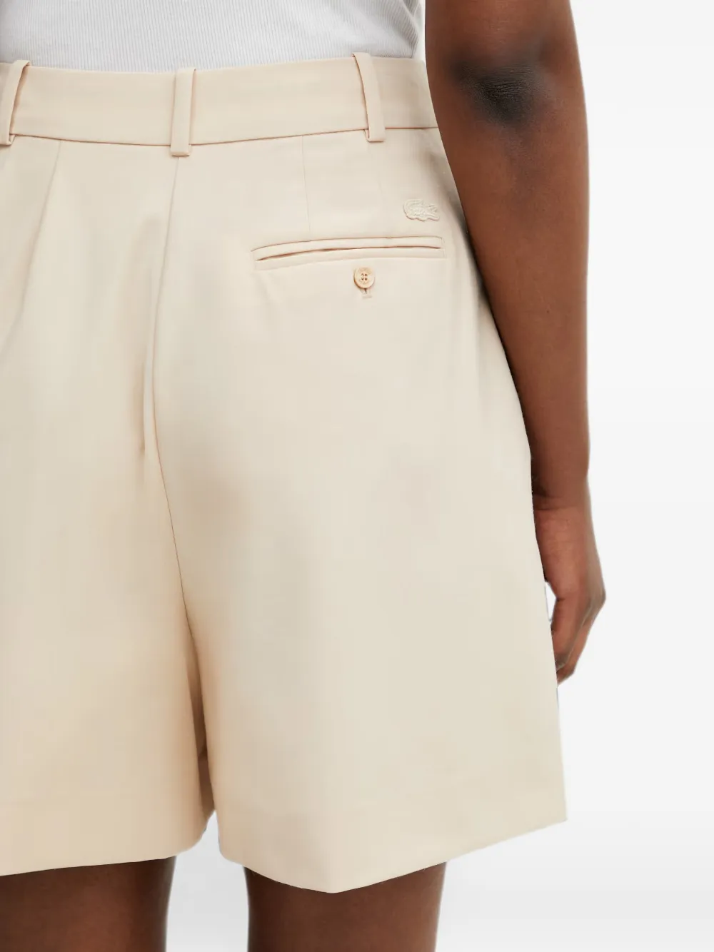 Lacoste Geplooide shorts Beige