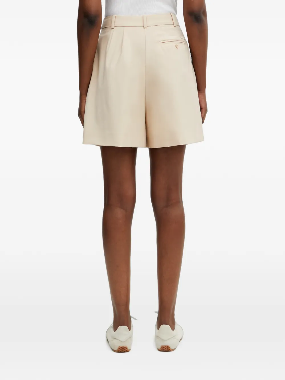 Lacoste Geplooide shorts Beige
