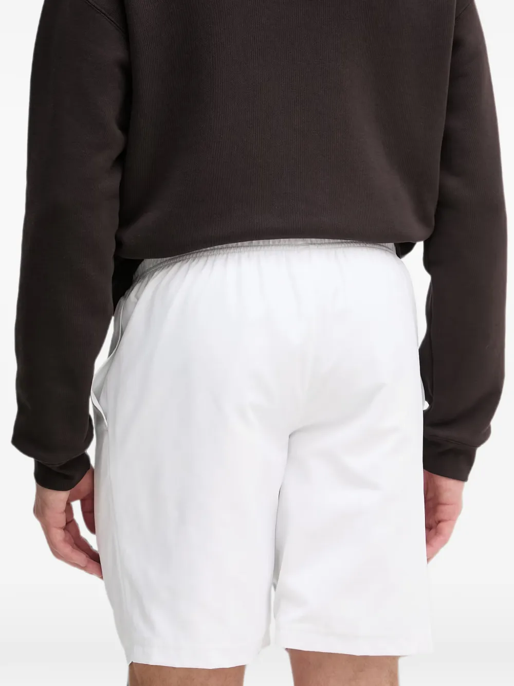 Lacoste Shorts met logopatch en trekkoord Wit